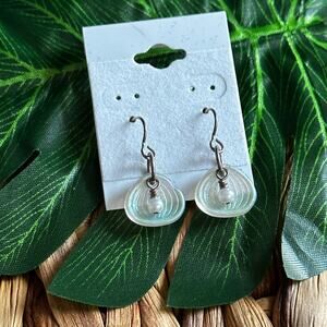 BOGO FREE BEACHY SHELL CLAM BEAD IRIDESCENT EARRINGS